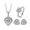 ArtistA Abiding High-end Rhodium Plated 925 Silver Halo Design Fancy Cut Jewelry Set Moissanite Necklace Earrings Ring Set for Women