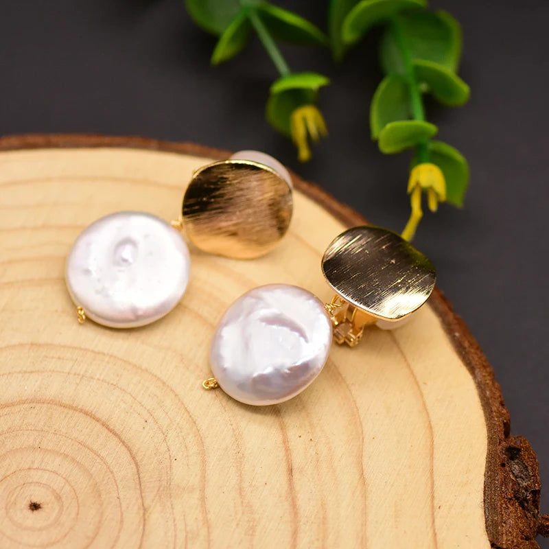 New Jewelry Natural Freshwater Baroque Pearl  Earrings 18K Gold Plated Jewelry Korean Designer Jewelry Earrings Wholesale Bulk