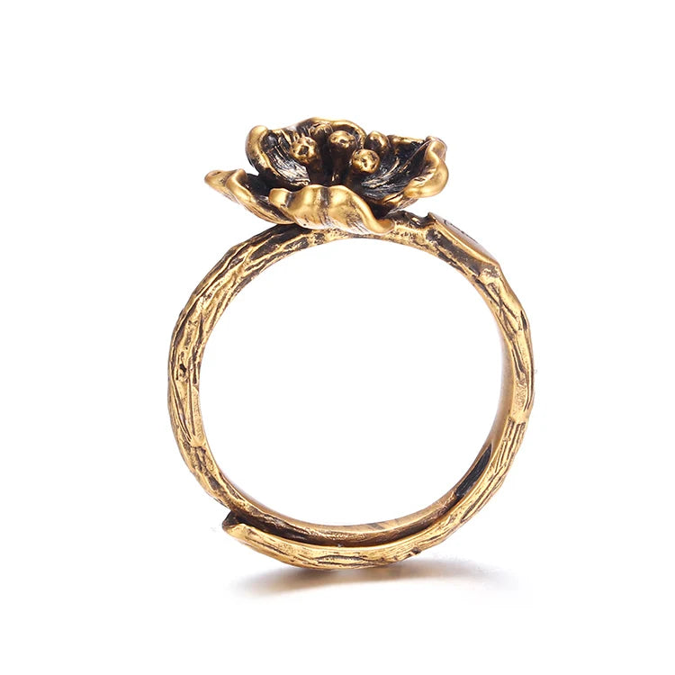 Bauhinia Flower Design 925 Sterling Silver Jewelry Ring for Women