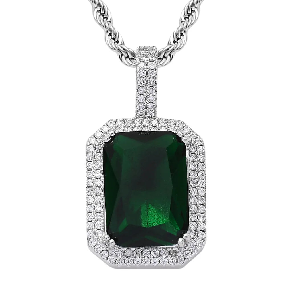 S&S Colourful CZ Geometric Pendant Necklace | Gold & Silver | S&S