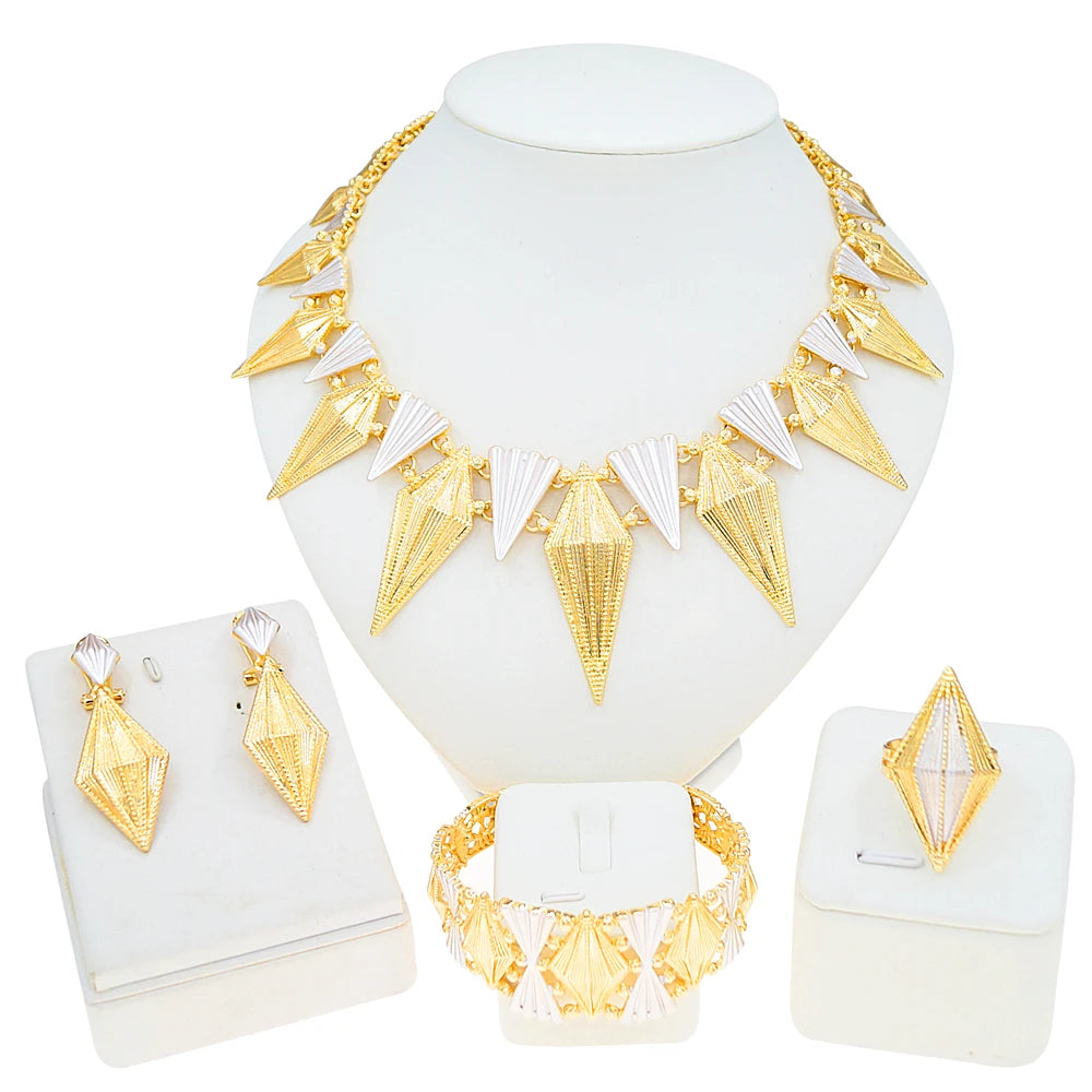 Zhuerrui Italiano Gold Designs Women Jewellery Set Party Fine Costume Jewelry Set Luxury Big Necklace Jewellery Sets I006920