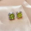 REDheart Factory 925 Sterling Silver Natural Peridot Minimalist Jewelry Set Fashion Bridal Custom Luxury Fine Party Gift