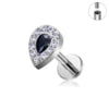 ASTM F136 G23 Titanium Waterdrop Shape Nose Stud Inlay Zircon16G Ear Tragus Body Piercing Jewelry