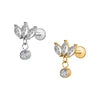 S&S ASTM F136 Titanium Labret Stud | Zircon | 83 Designs | Titanium & Gold