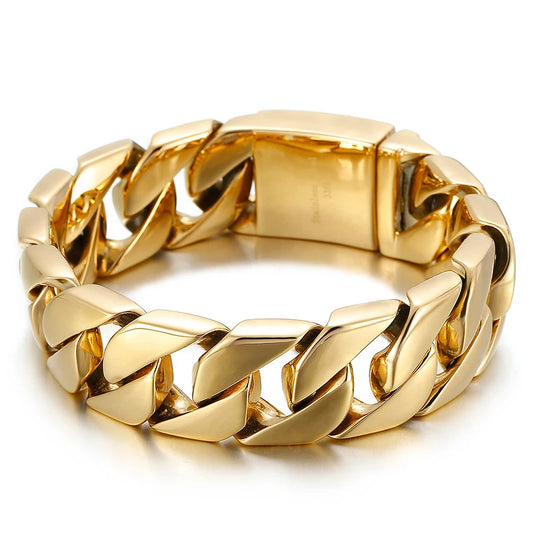 KALEN 20mm Miami Bracciali Peruviani Stainless Steel Cuban Hiphop Chain Link Bracelet