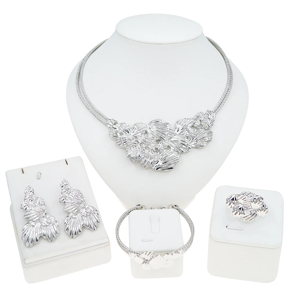 Zhuerrui Italiano Gold Designs Women Jewellery Set Party Fine Costume Jewelry Set Luxury Big Necklace Jewellery Sets X0007930