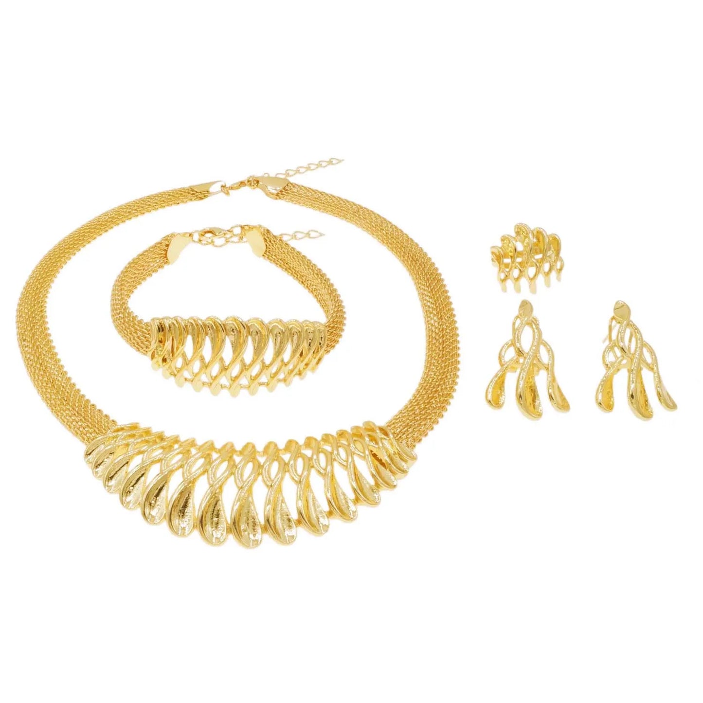 Zhuerrui Exquisite 18K Gold Jewelry Set High-end Necklace Bracelet Jewelry Sets Available Woman Costume Accessories HA20057