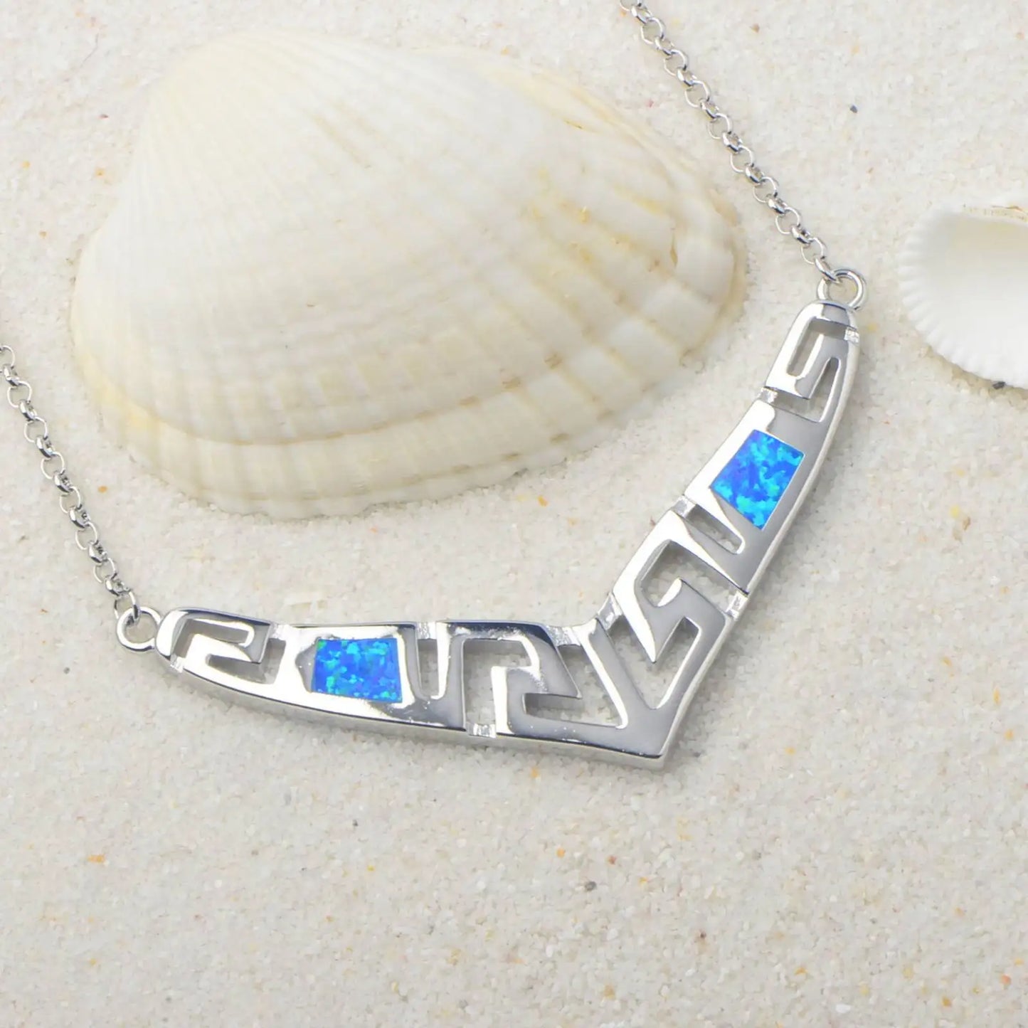 Classic Trendy Christian Gold Plated Natural Bezel Set Opal Triangle Link Chain Necklace for Unisex Anniversary