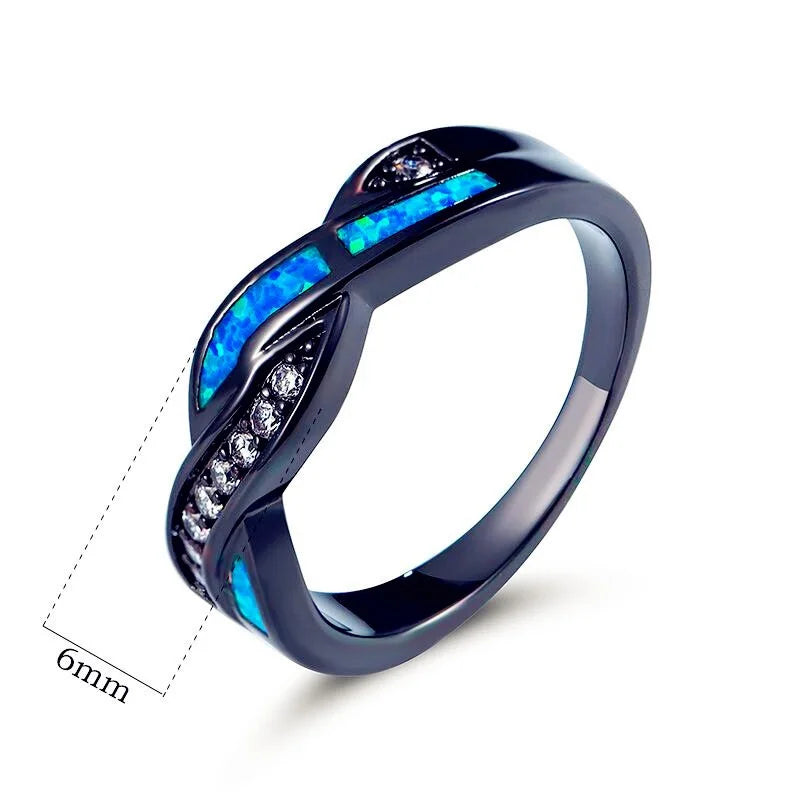 TikTok's popular blue infinity ring - copper protein stone inlaid fashionable jewelry wholesale
