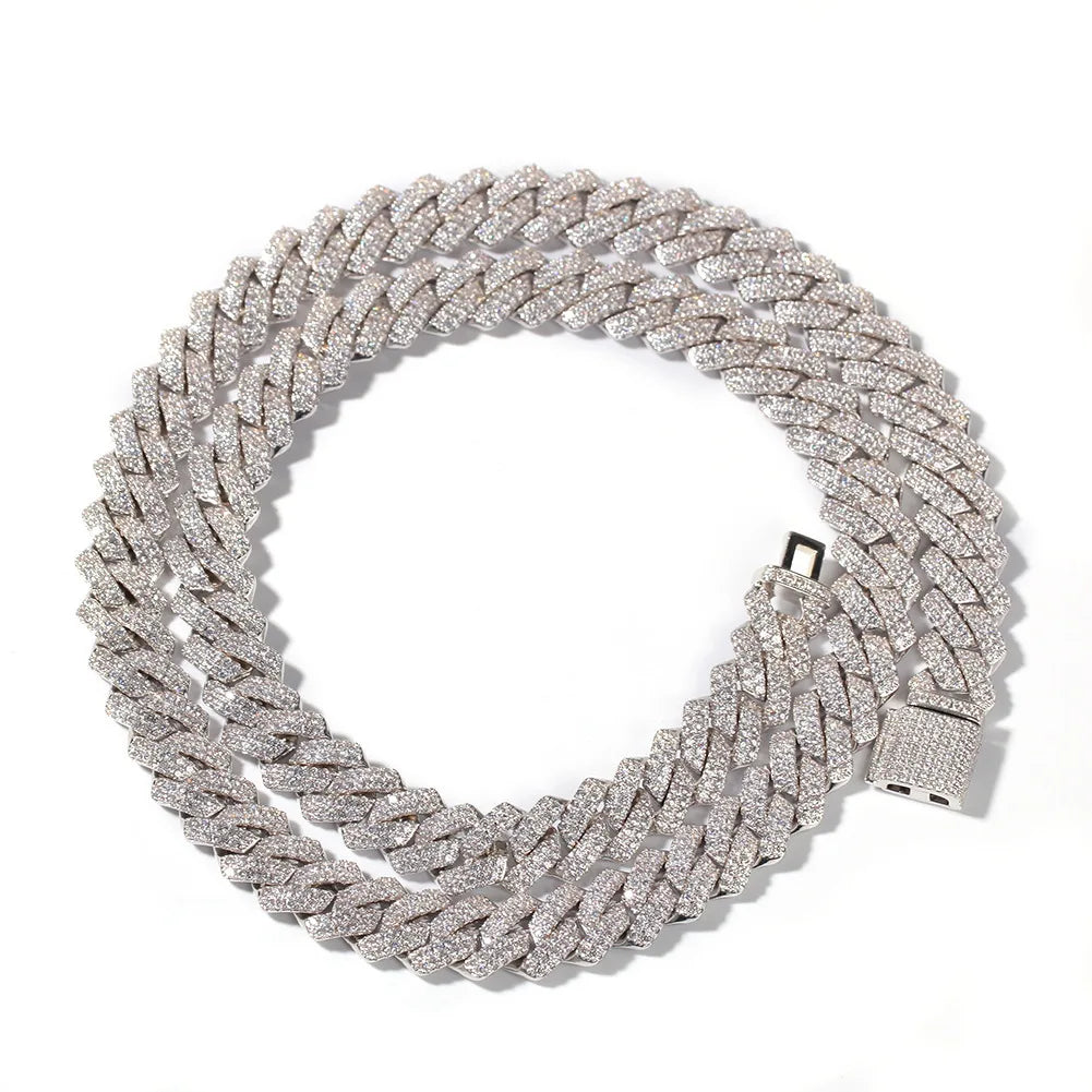 Luxury 13mm Iced Out Cuban Link Chain Necklace Hip-Hop Diamond Choker Brass Zircon Necklace Party Perfect Gift