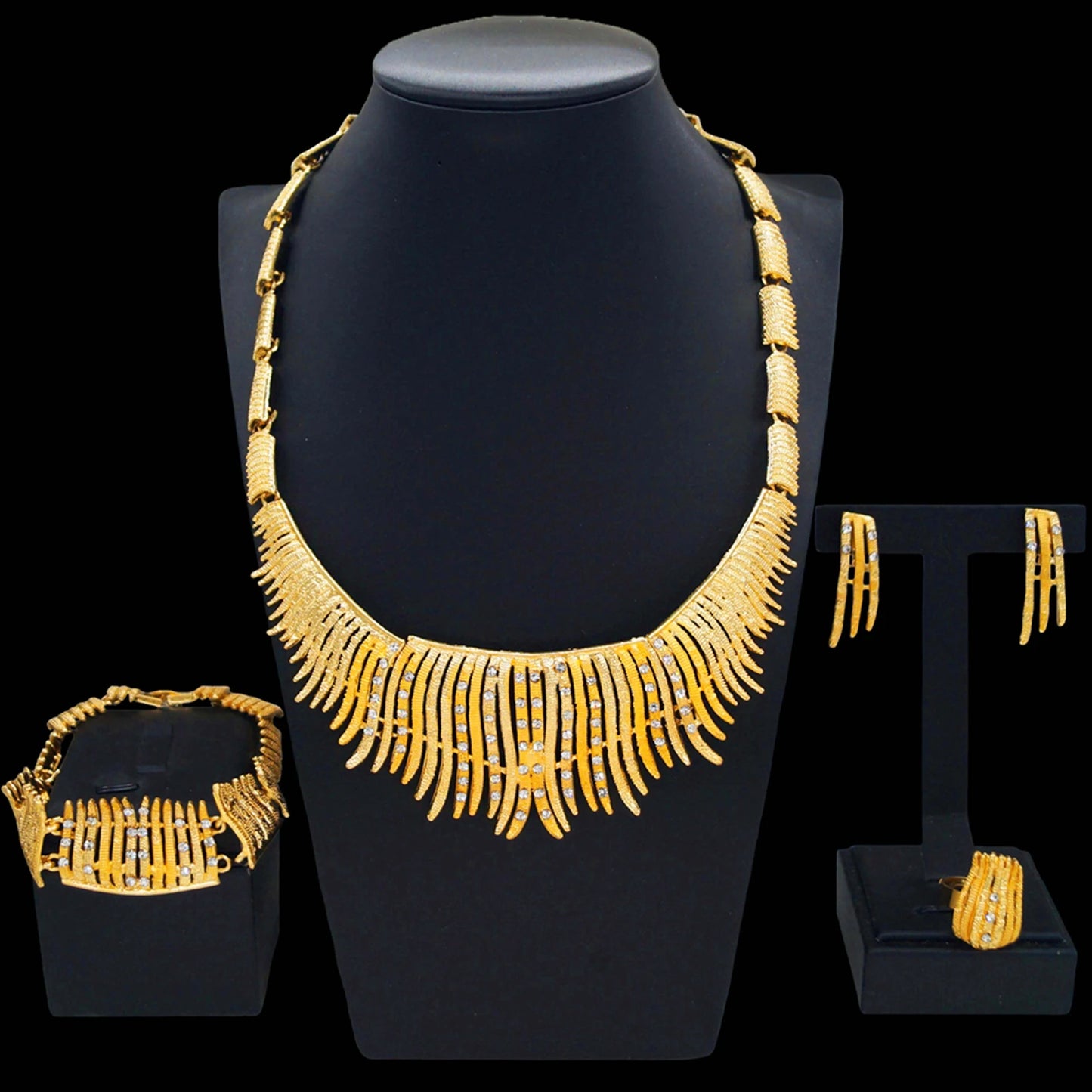 Zhuerrui Wholesale Luxury Gold Jewelry Sets Cheap Bead Bridal Necklace Jewelry Set Beautiful Women Christmas Gifts HA2388814