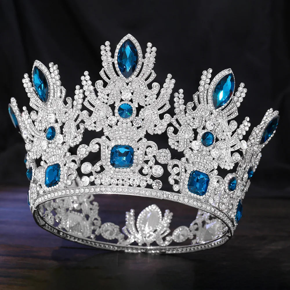 LUOXIN European and American Beauty Pageants High-end Full Diamond Bridal Crown Hair Accessories Queen Big Tiara