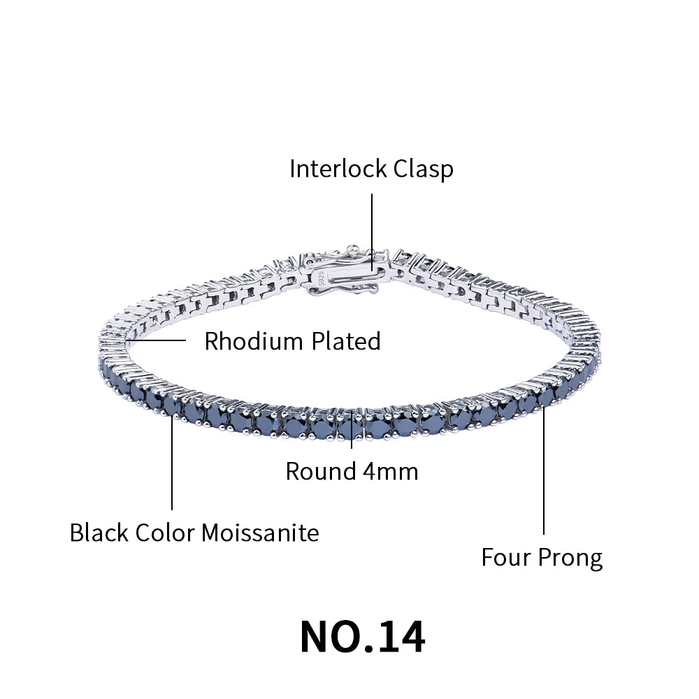 Wholesale Custom Women's Designer Gemstone Luxury 925  Silver Lab Grown Diamond Moissanite Cubic Zirconia Tennis Bracelet
