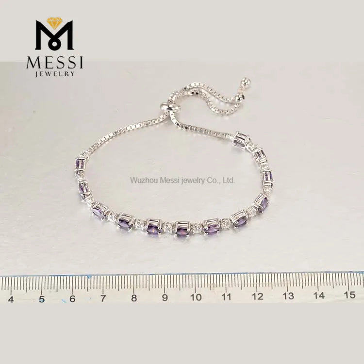 Gemfiori Messi Jewelry Oval Shape Synthetic Emerald Stones With Moissanite Diamond 14k/18k Gold Bolo Bracelet