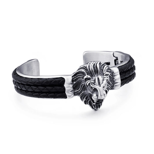 KALEN Creative Domineering Stainless Steel Lion Head Men's Bangle