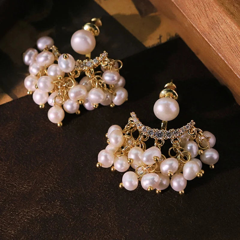 New Jewelry Yiwu Wholesale Gold Plated Natural Pearl Earings Jewelry Women Korean Wholesale Bulk 18K Gold Plated Jewelry