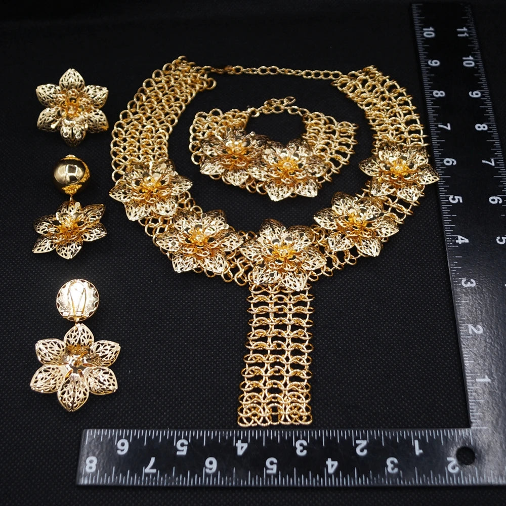 Italian Jewelry Set Alloy Brazilian Jewelry Sets Wedding Party Pendant Necklace  Earrings Jewelry Set HK048422