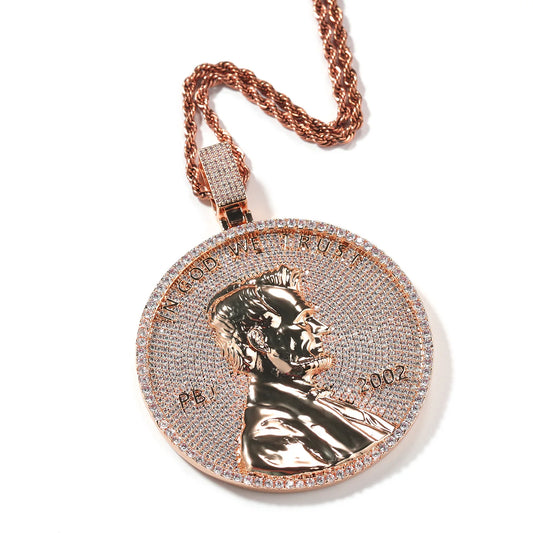 NEWLiFE BiG-BOSS Iced Out Cubic Zirconia Necklace in Gold Plated for Men & Women | Designer Hip-Hop Jewellery