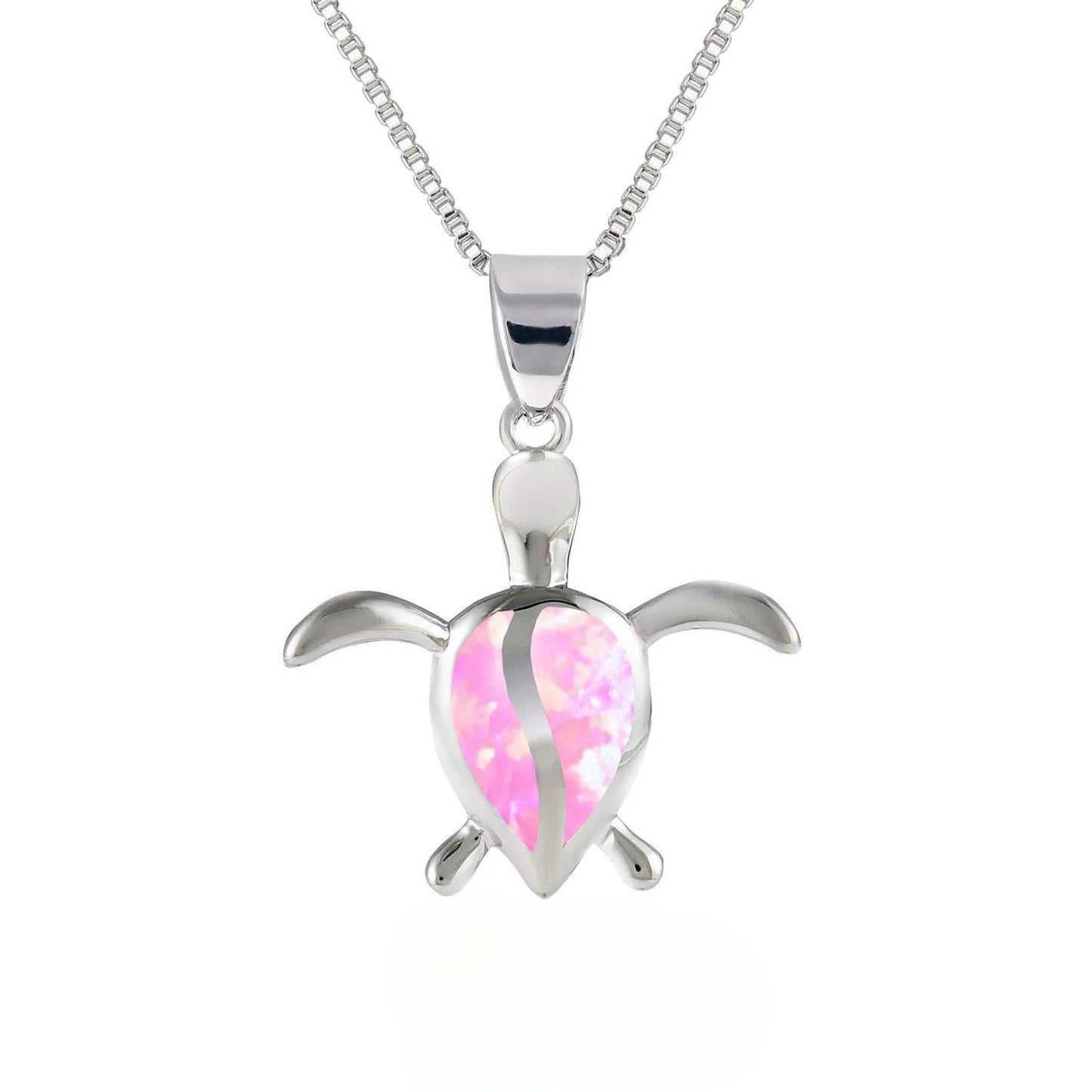 Aobao Vintage Opal Gemstone Pendant Necklace Silver Plated Copper Alloy Box Chain Women's Jewelry