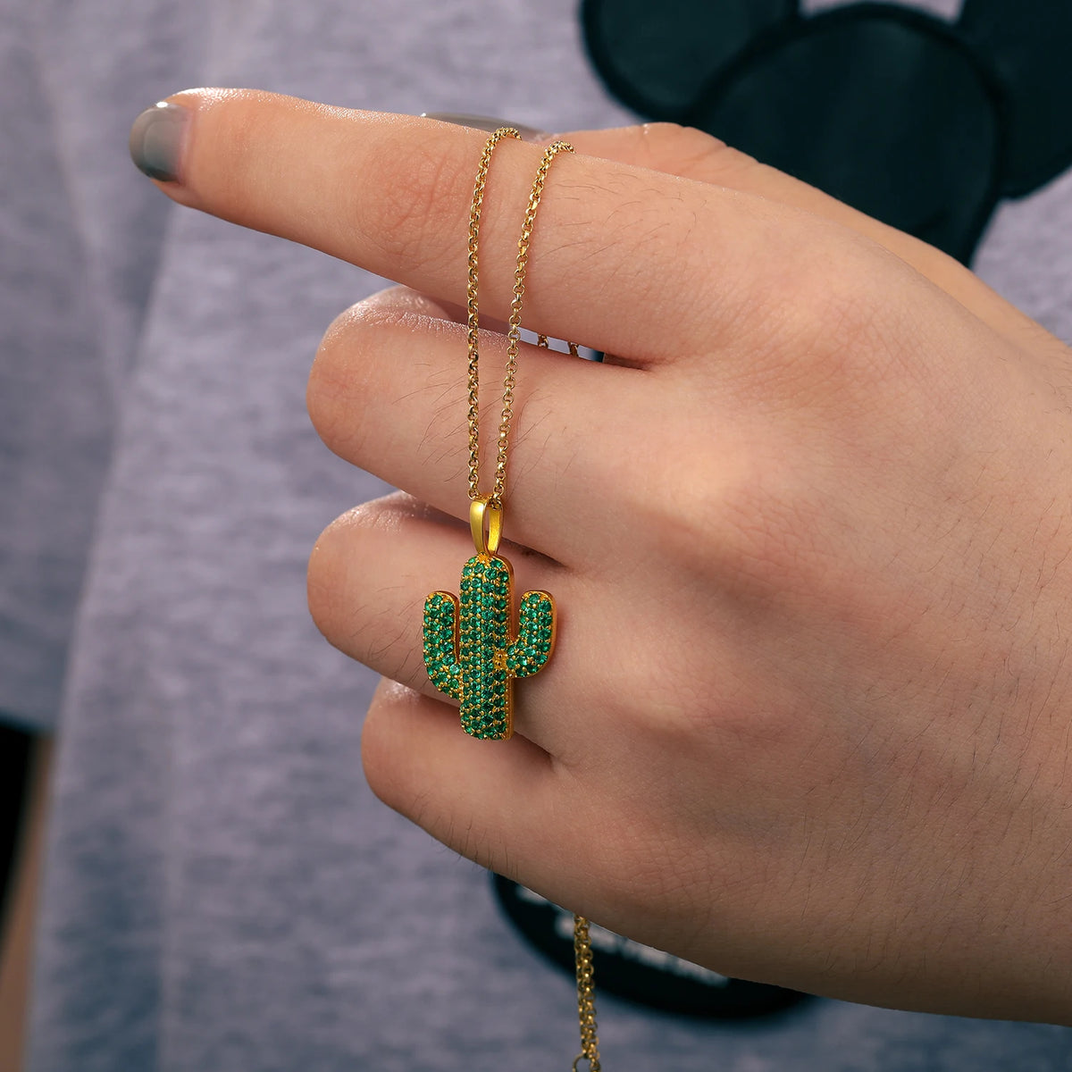BiG-BOSS VVS D Color Moissanite Jewelry Cactus Charm Pendant Necklace Hiphop Jewelry Directly Sale From China Ice Out Rapper Jewelry