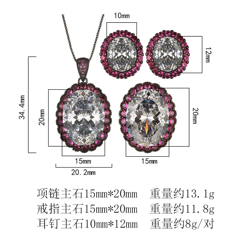 REDheart Fashion Imitation Black Gray Gold High-Grade Flower Shaped Set Women's Jewelry Brass Zircon Opening Movable Ring