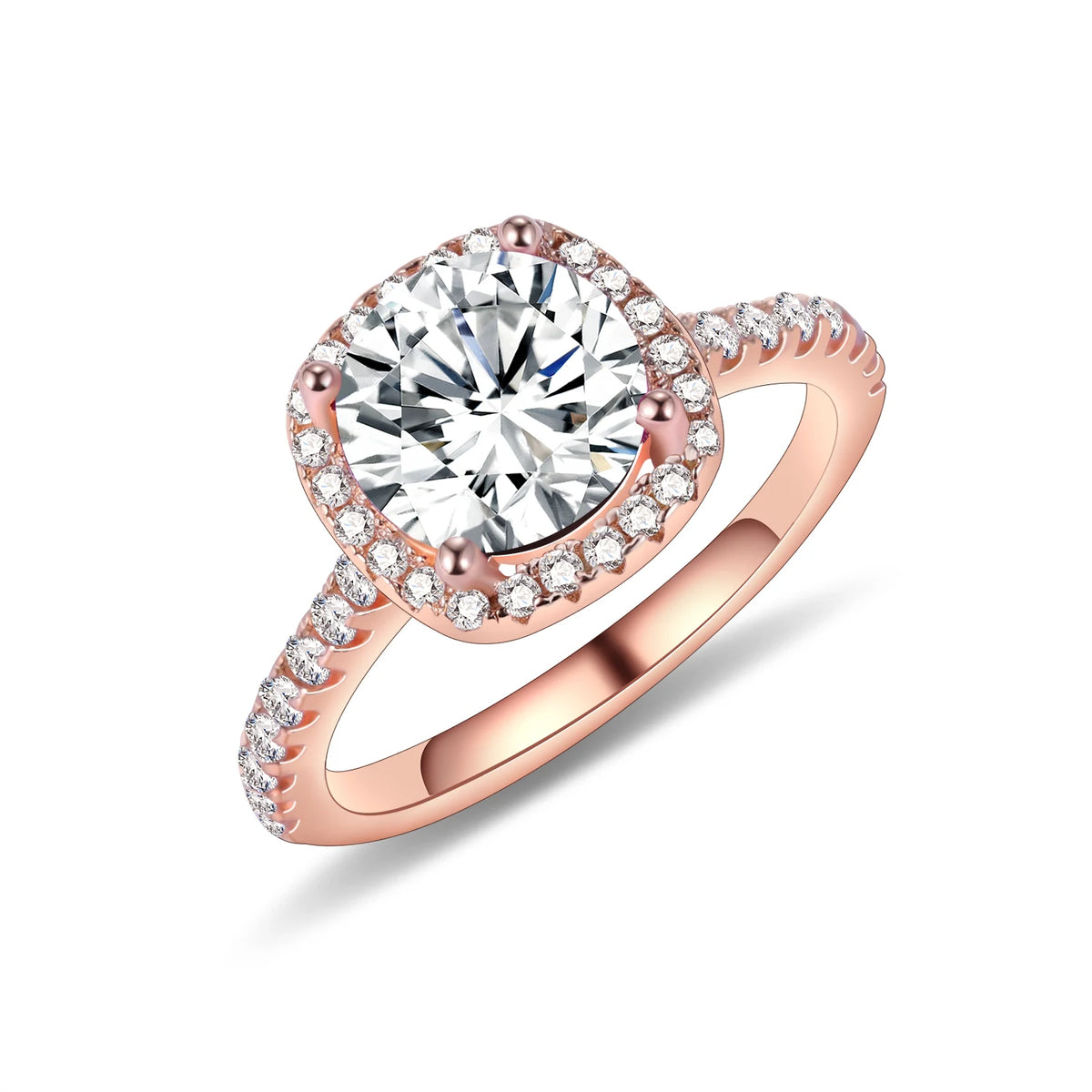 ArtistA KH078 OEM ODM Factory Natural Gemstone Simulated Alexandrite Rose Gold Plated 925 Silver Halo Engagement Ring