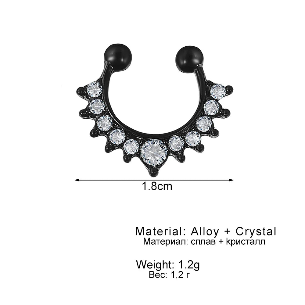 S&S Rhinestone U-Shaped Nose Ring | Crystal Nose Stud Body Jewellery