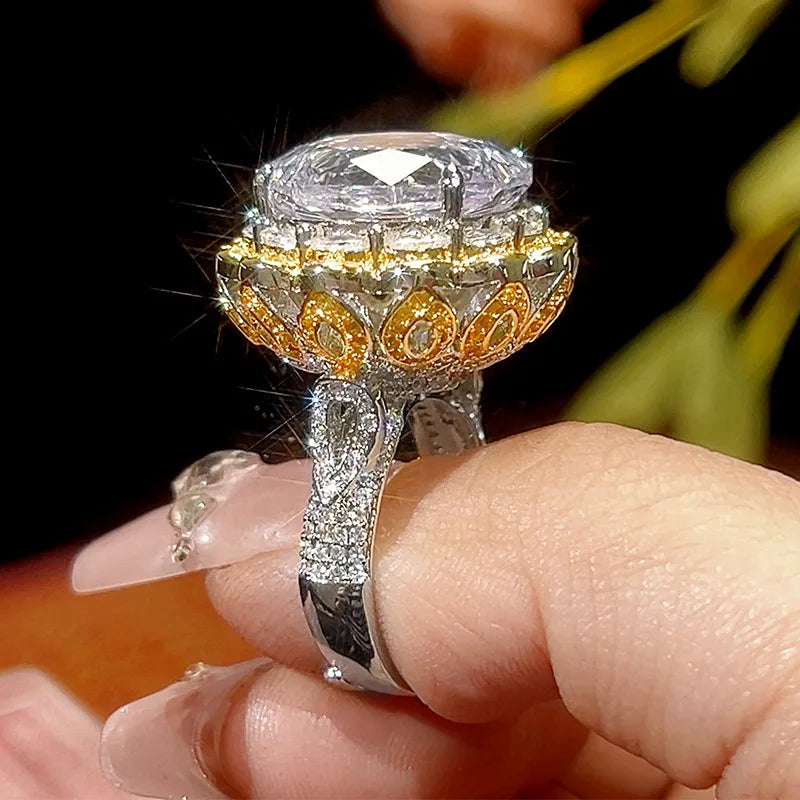 REDheart Fashion Copper Inlaid Pearl Plated Double Color Gold Opening Ring Jewelry Flower Design 18K Gold Plated Light Luxury Precision