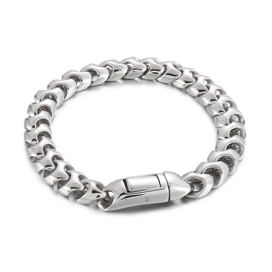 KALEN 195/215/235mm Hip-hop Mens Stainless Steel Snake Bone Link Bracelets