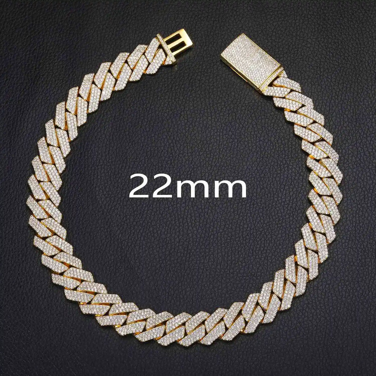 Wholesale Hip Hop Jewelry Fashion 8mm-22mm Gold Plated Brass Prong CZ Diamond Iced Out Cuban Link Chain Necklace for Men Women