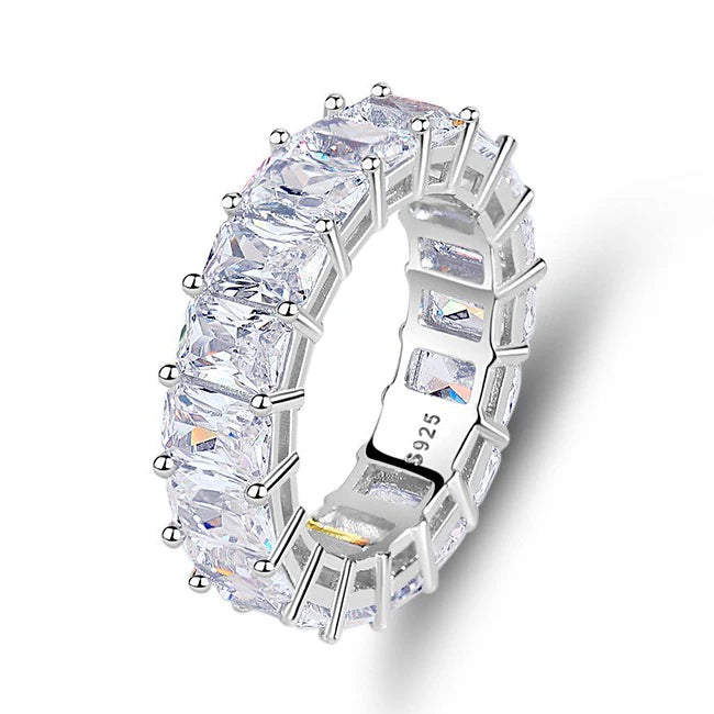 Wholesale Bulk Women 925 Sterling Silver Zirconia Moissanite Wedding Band Engagement Rings Fine Jewelry OEM ODM Manufacturer