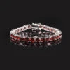 ArtistA Abiding OEM ODM Colored Gemstone 5MM 7IN 11g 925 Silver Garnet Citrine Peridot Topaz Natural Gemstone Tennis Bracelet