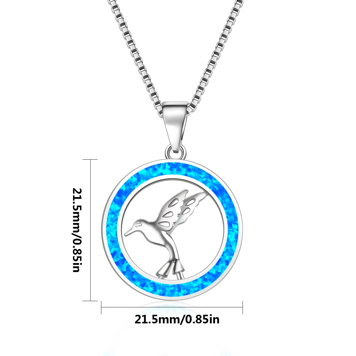 Stylish Bird Pendant Necklace Aobao Opal Inlaid Circle Fashion Jewelry