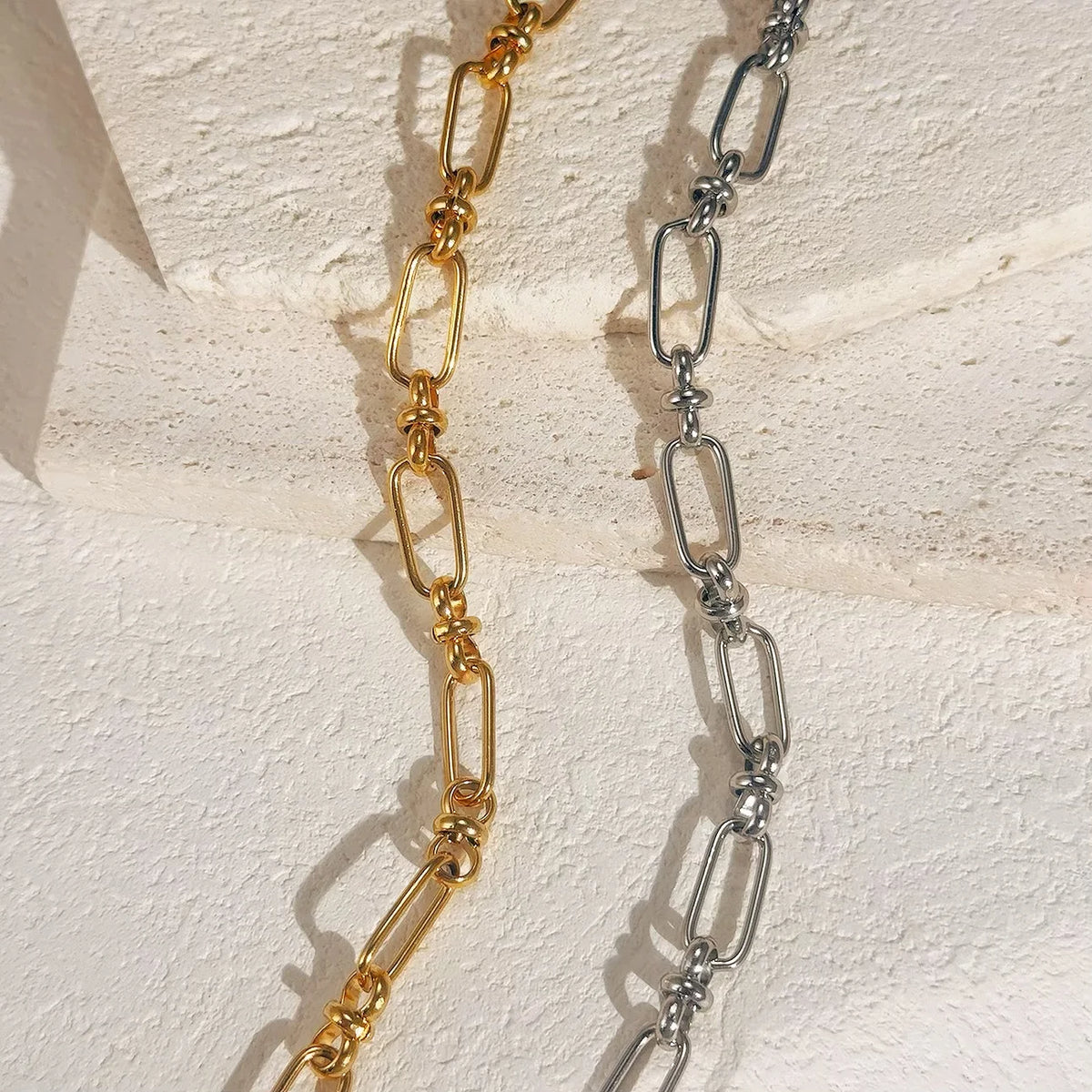 FASHIONISTA Non Tarnish Waterproof Choker Women Stainless Steel Chain Jewelry Making PVD Gold Plated Chunky Necklace DIY Handmade Link Chain