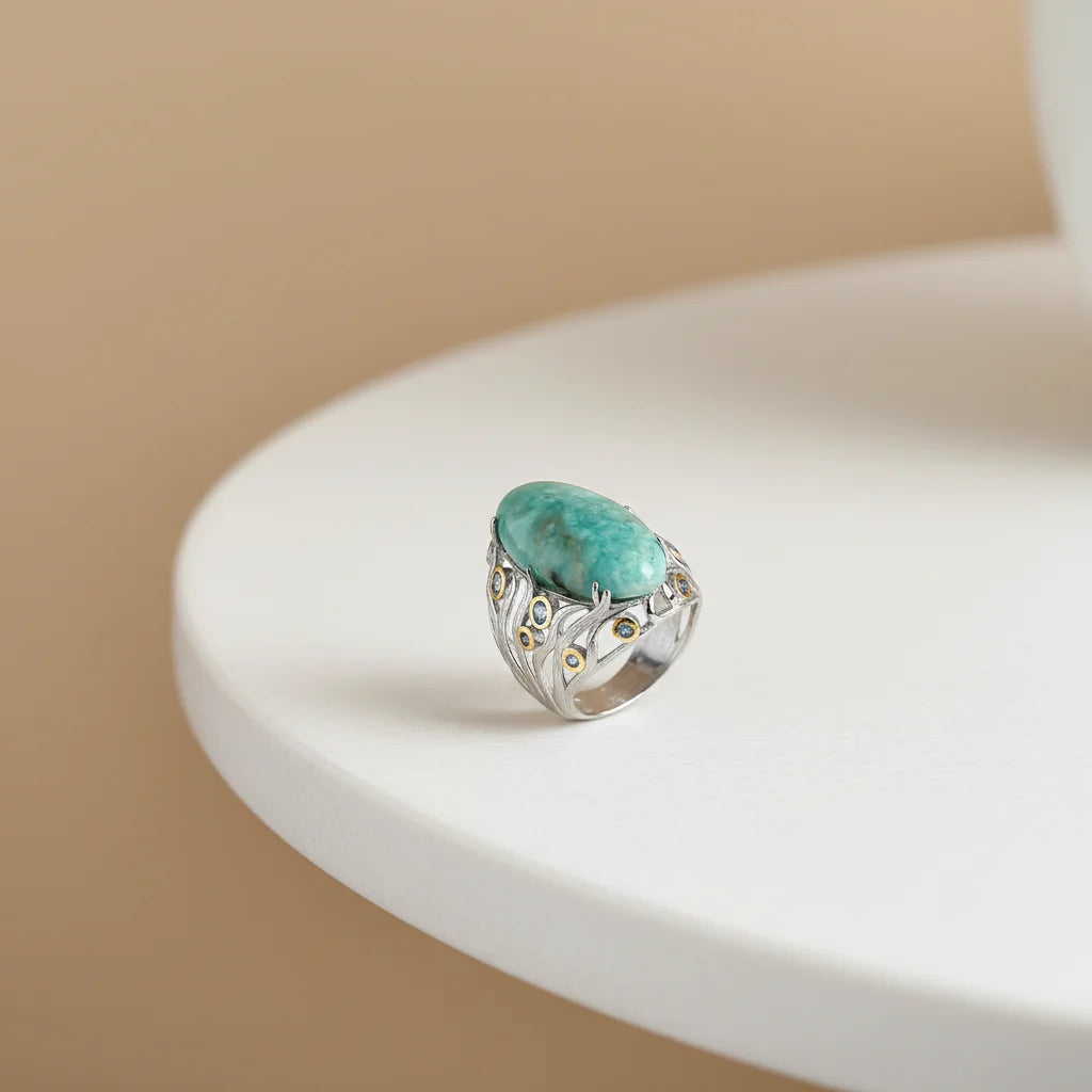 Jewelry Supplier Custom Design Blue Topaz 925 Sterling Silver Woman Luxury Fashion Jewelry Wedding Christmas Gift Rings