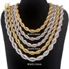 REBEL NUOYA Fashion Jewelry 8mm 10mm Chunky Rope Chain Necklace 18K Gold Plated Stainless Steel Twisted Rope Chain