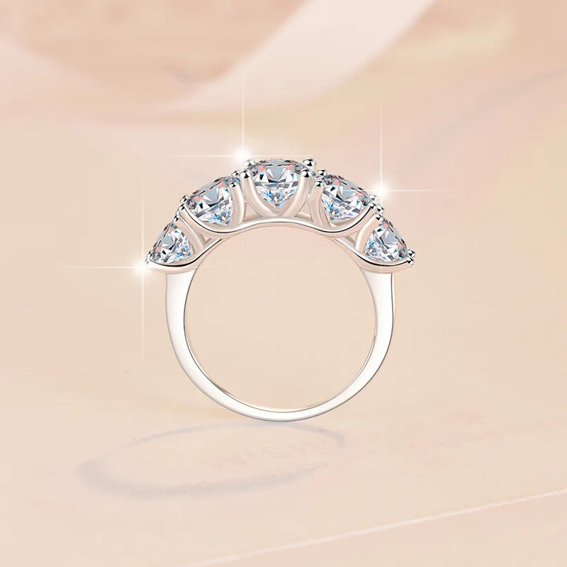 Fine 3.6CT VVS1 D Moissanite Row Rings 925 Sterling Silver Jewelry Pass Diamond Tester Colored Moissanite Rings for Women