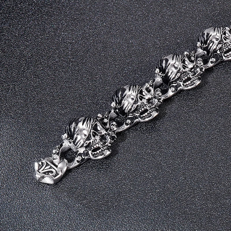 KALEN Punk Mens Stainless Steel Fashion Jewelry Bracelets Skull Wolf Head Links Bracelet Bangle