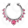 S&S Stainless Steel Crystal Septum Nose Hoop Ring | Clip-On | 5 Designs