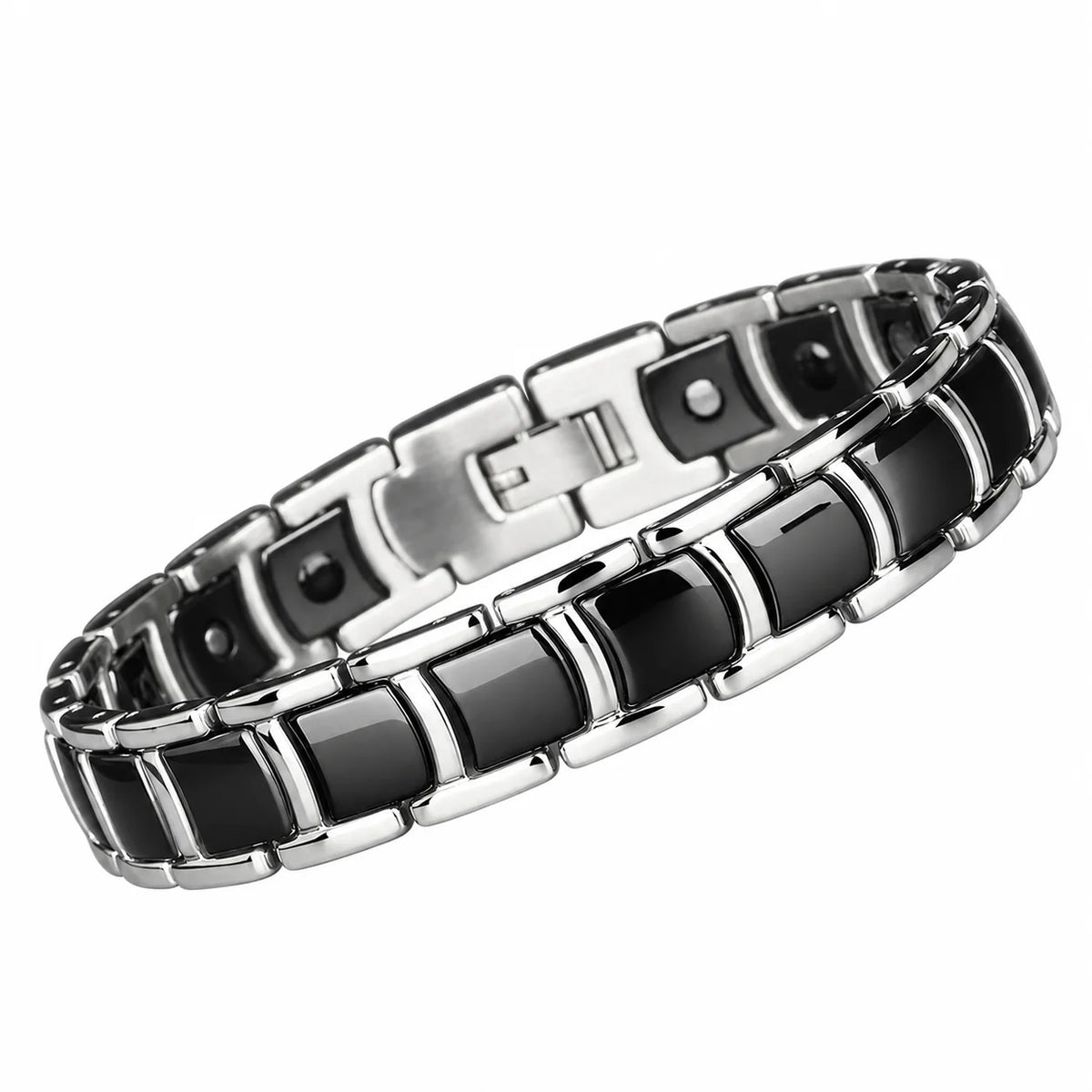 NewLife - Magnetic Bracelet with Black Ceramic Links
