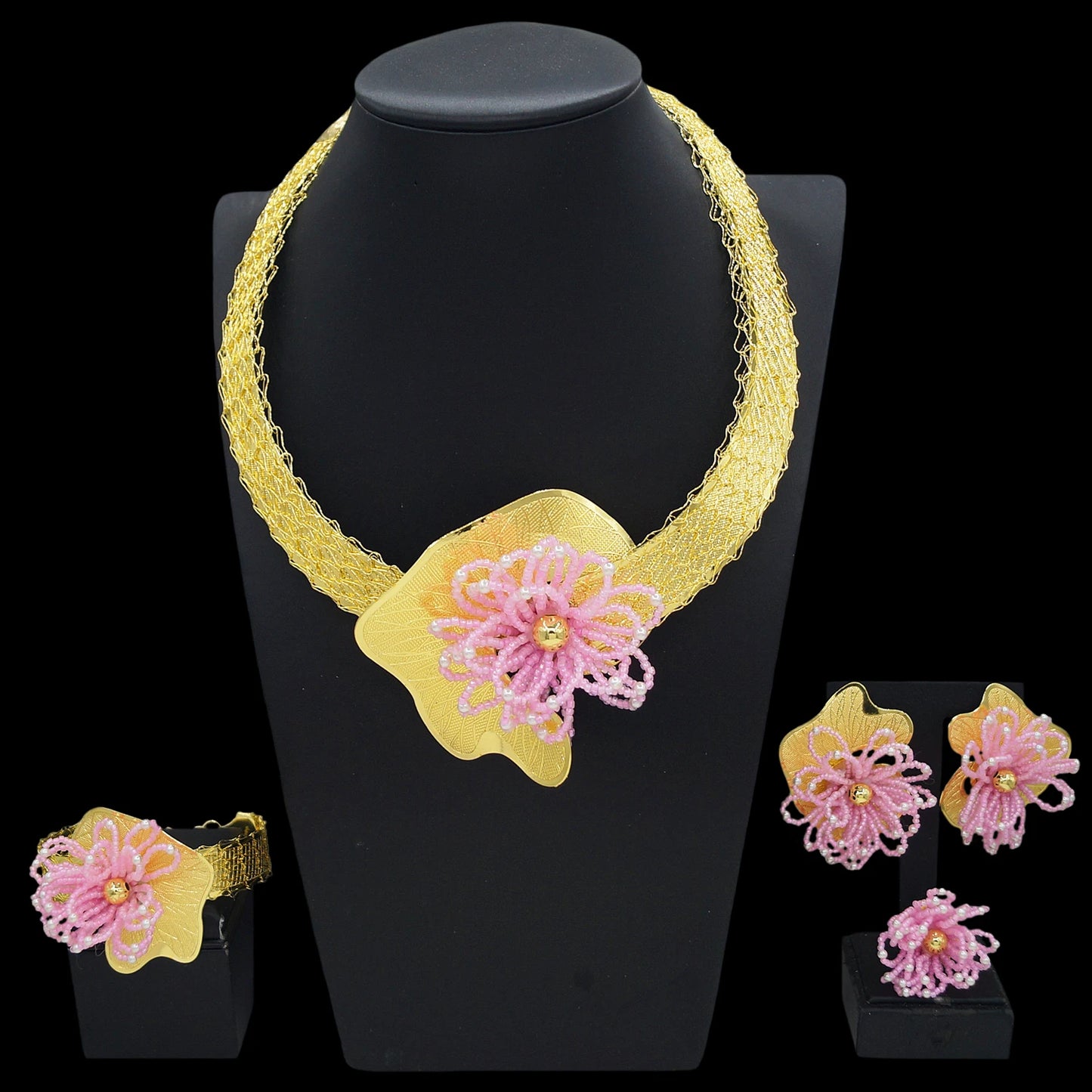 Zhuerrui Pendant Bangle Earrings Ring Chain Jewelry Set Italian Bridal Jewelry Set Women's Necklace Jewelry SetMY16535