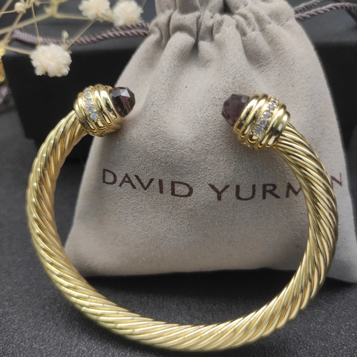 FASHIONISTA DY High-Quality 7mm Gold-Plated Diamond-Set Fashion Bracelet, Unisex Silver-Plated Diamond-Set Bracelet, Jewelry
