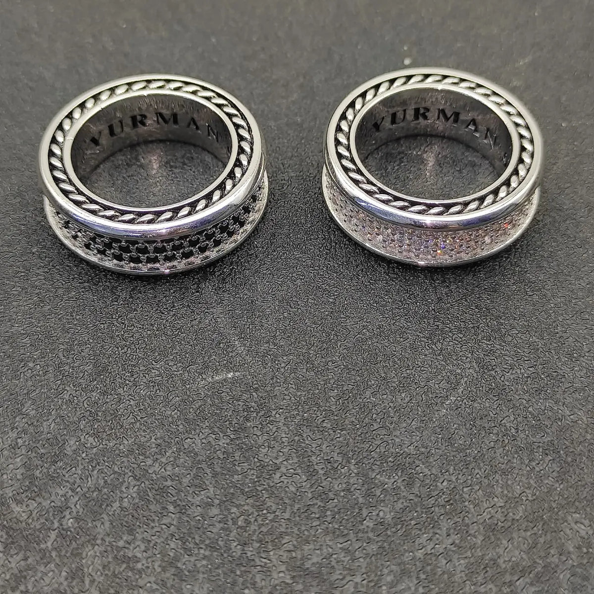 FASHIONISTA DY High-Quality Copper Alloy Silver-Plated 8.5mm Full Diamond Ring, Silver-Plated Diamond-Set Ring, Jewelry