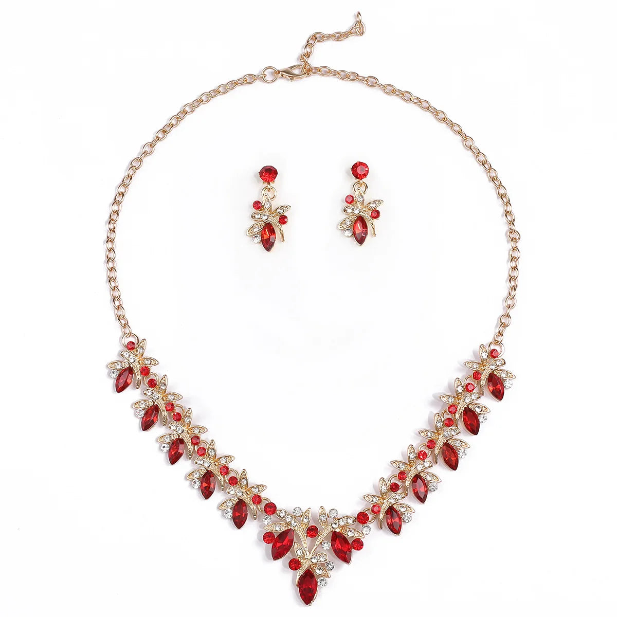 Crystal Dragonfly Necklace & Earrings Jewellery Set | Nature-Inspired Bridal Fashion Set