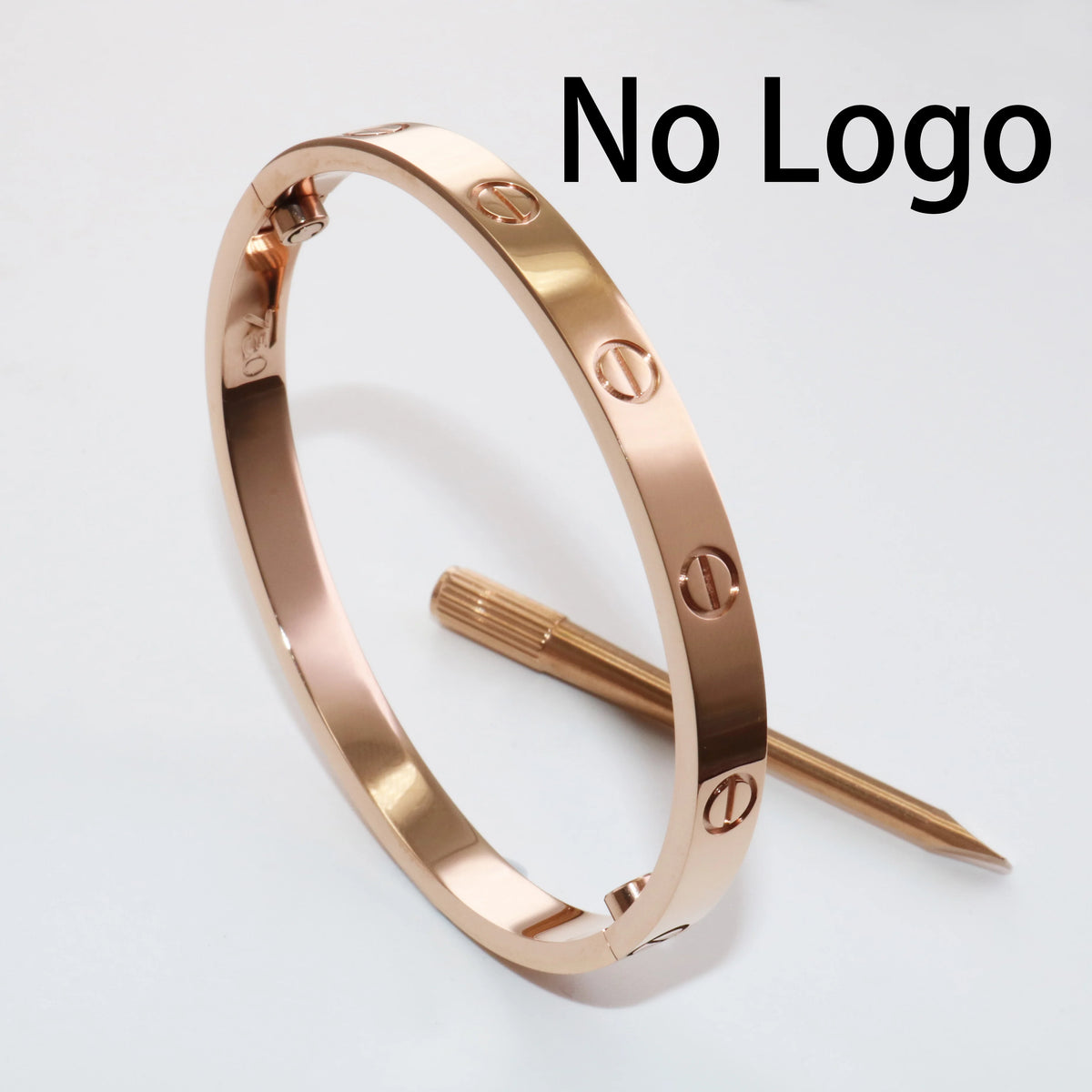S&S Fashion Zircon Brand Screwdriver Screw Love 316L Stainless Steel 18K Gold Plated Bangle Bracelets for Women and Men