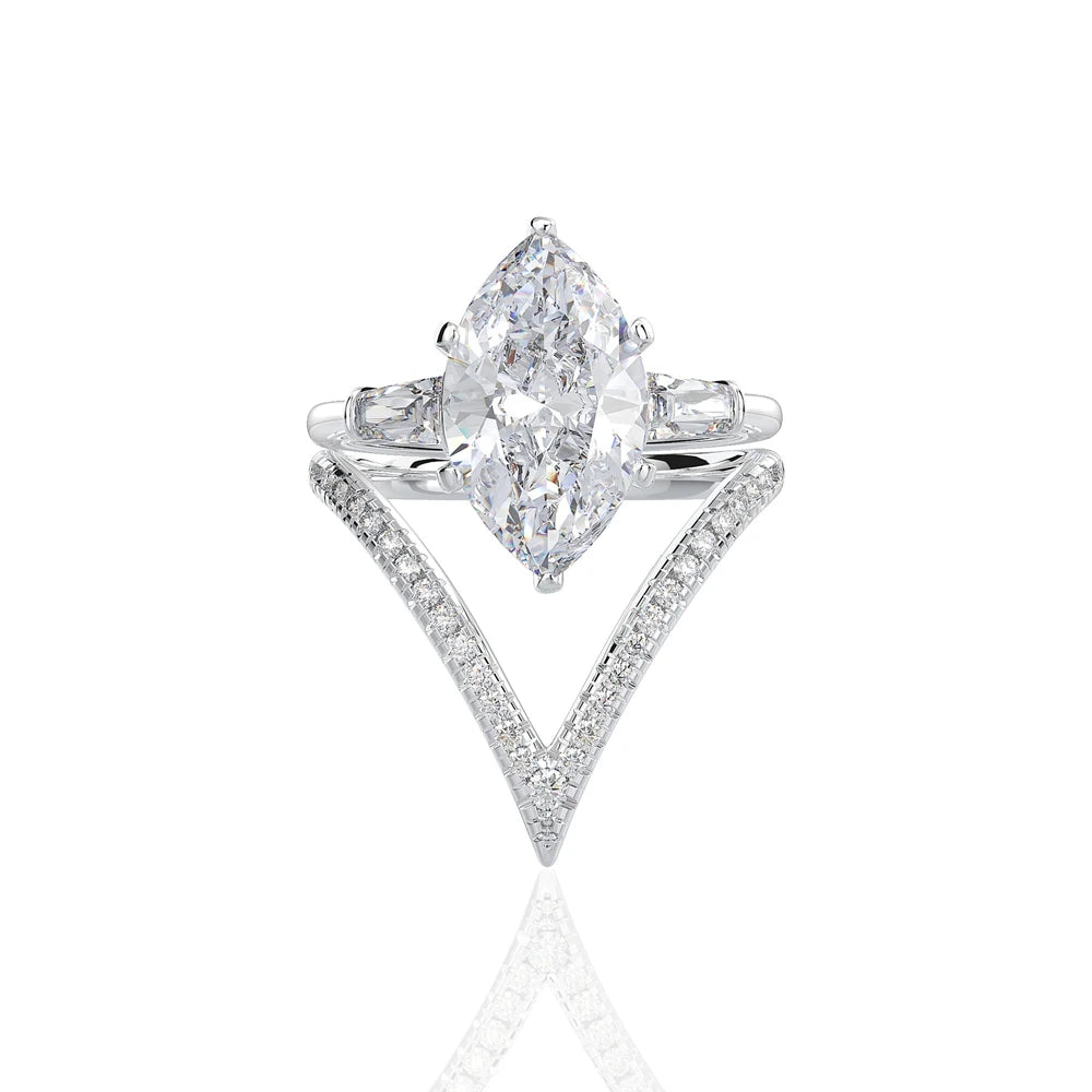 MuShan Jewelry Factory New Set of Jewelry 8*14 High Carbon Diamond 6 Carat Horse Eye Ring With Personality