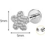 S&S ASTM F136 Titanium Labret Stud | Zircon | 83 Designs | Titanium & Gold