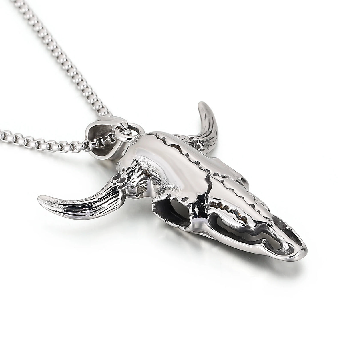KALEN Punk Personality Cow Head Stainless Steel Charm Male Pendant