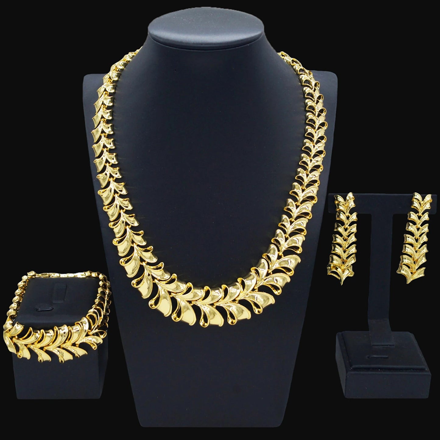 Zhuerrui Latest Wedding Good Jewelry Sets Favors Necklace Bracelet Ring Jewelry Set Beautiful Women's Christmas Gifts HV005740