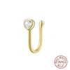 S&S 925 Silver Gold Plated Zircon Nose Cuff | Non-Piercing Flower Moon Star Heart